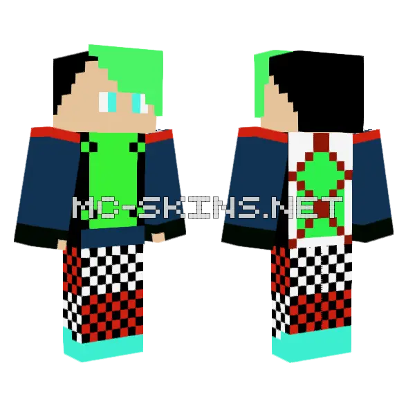 Half Joker Skin Minecraft skin, front and back