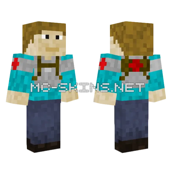 Half Life 2 Medic Blue Minecraft skin, front and back