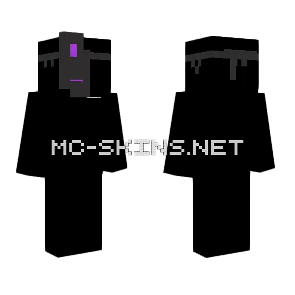 Half Purple Bunny Mask Minecraft skin, front and back