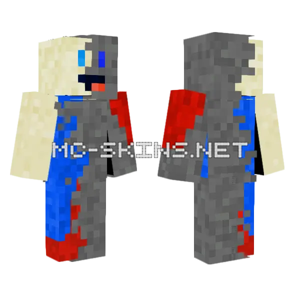 Half Stone Derp Minecraft skin, front and back