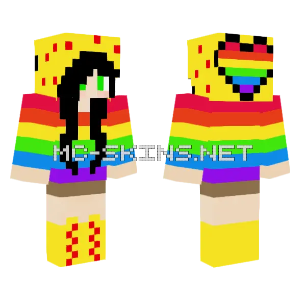 Halfpep The Gamer Pride Skin Minecraft skin, front and back
