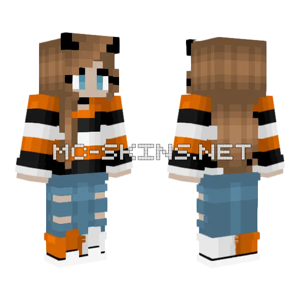 Halloween Autumn Sweater Minecraft skin, front and back