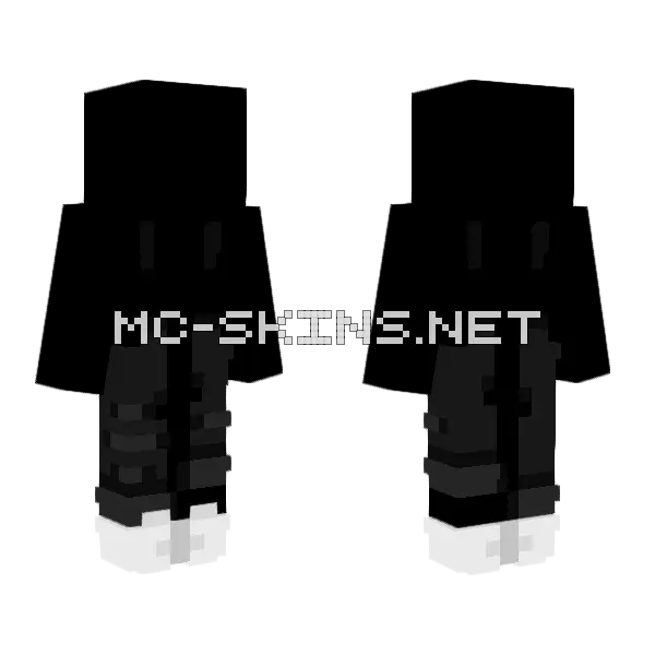 Halloween Black Gray Overalls Minecraft skin, front and back