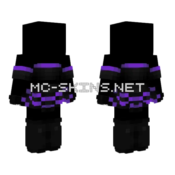Halloween Black Purple Dress Minecraft skin, front and back