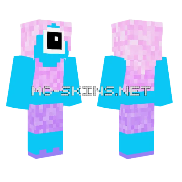 Halloween Blue Creature Minecraft skin, front and back