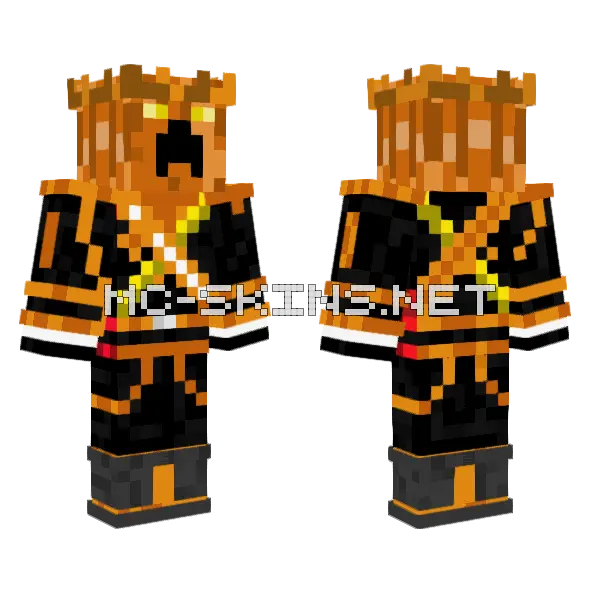 Halloween Creeper Minecraft skin, front and back