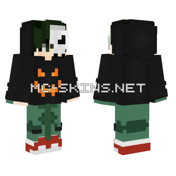 Halloween Deku Minecraft skin, front and back