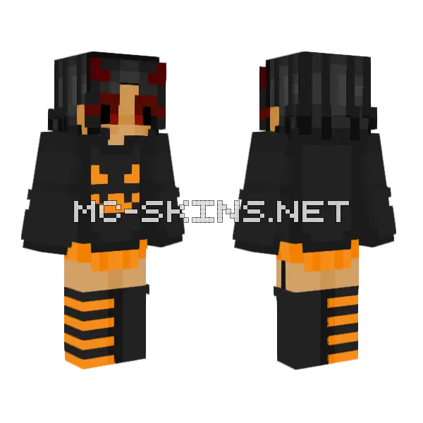 Halloween Demon Minecraft skin, front and back