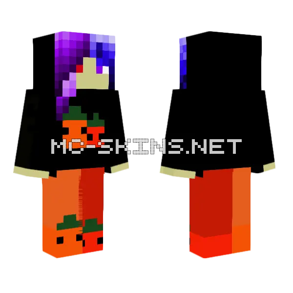 Halloween Girl 2.0 Minecraft skin, front and back
