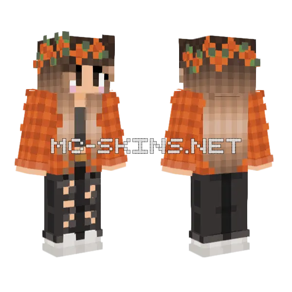 Halloween Girl Minecraft skin, front and back