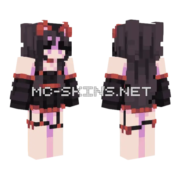Halloween Girl Minecraft skin, front and back