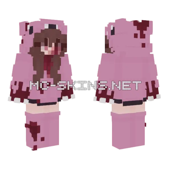 Halloween Gloomy Bear Minecraft skin, front and back