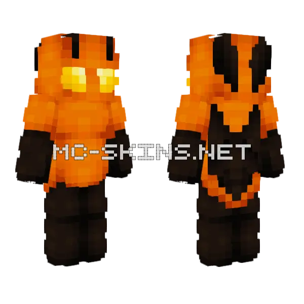 Halloween Moth Minecraft skin, front and back