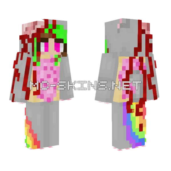 Halloween Nyan Cat Minecraft skin, front and back