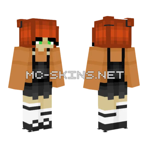 Halloween Overalls Minecraft skin, front and back
