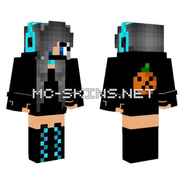 Halloween Pumpkin Skin Minecraft skin, front and back