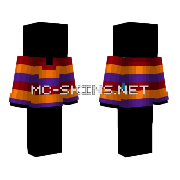 Halloween Red Orange Purple Minecraft skin, front and back