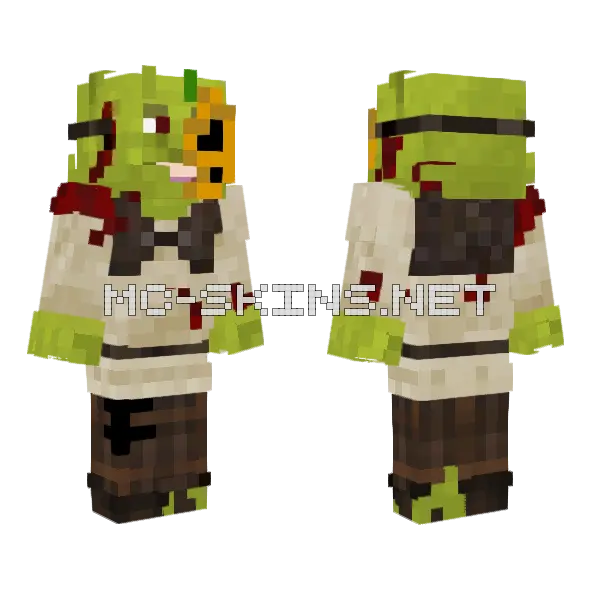 Halloween Shrek Minecraft skin, front and back