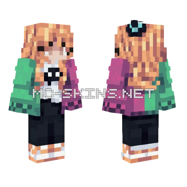 Halloween Sweater Collab Minecraft skin, front and back