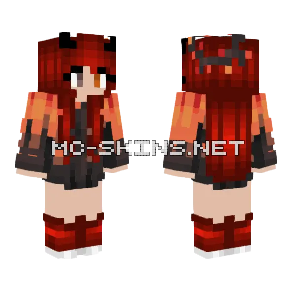 Halloween Wonder Lava Cast Minecraft skin, front and back