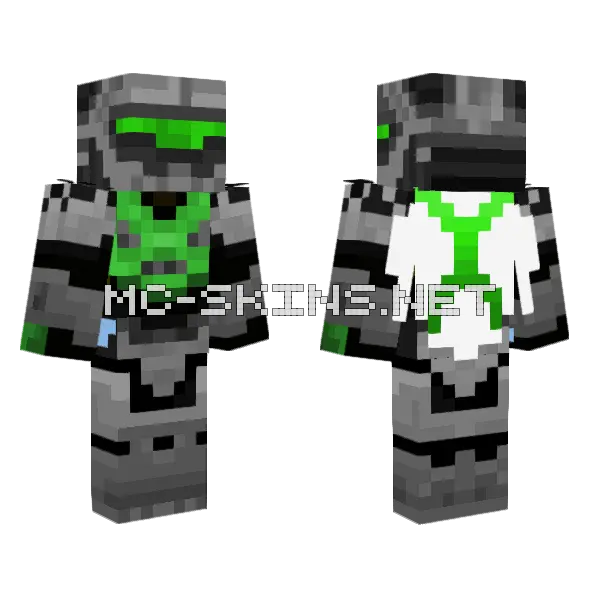 Halo Xbox Spartan Minecraft skin, front and back