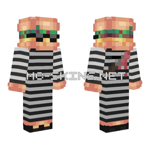 Hamburgular Rq Minecraft skin, front and back