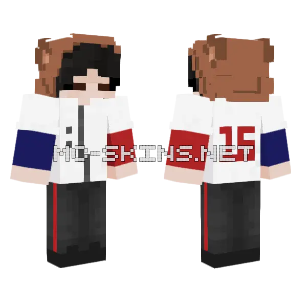 Han Eyes Closed Classic Minecraft skin, front and back