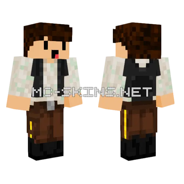 Han Solo Finn Minecraft skin, front and back