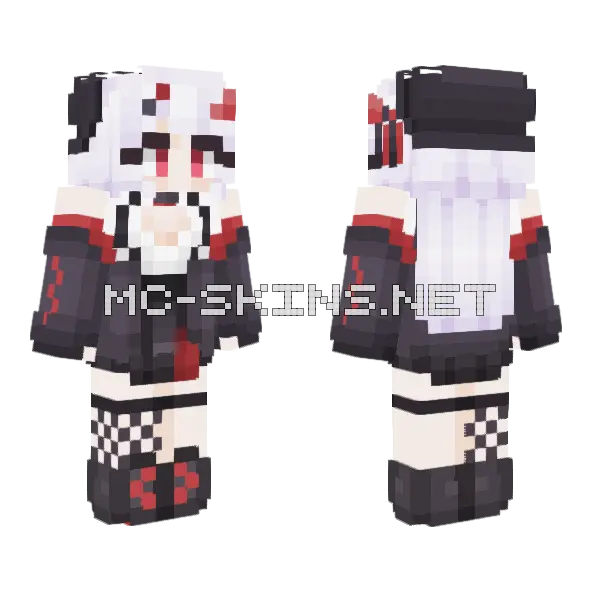 Hanamiya Rica Minecraft skin, front and back