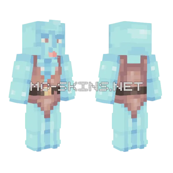 Handsome Squidward Minecraft skin, front and back