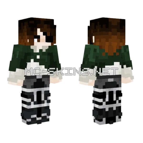 Hange Zoe Minecraft skin, front and back