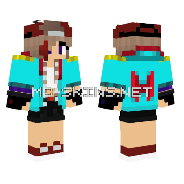 Hannah Maid Outfit Minecraft skin, front and back