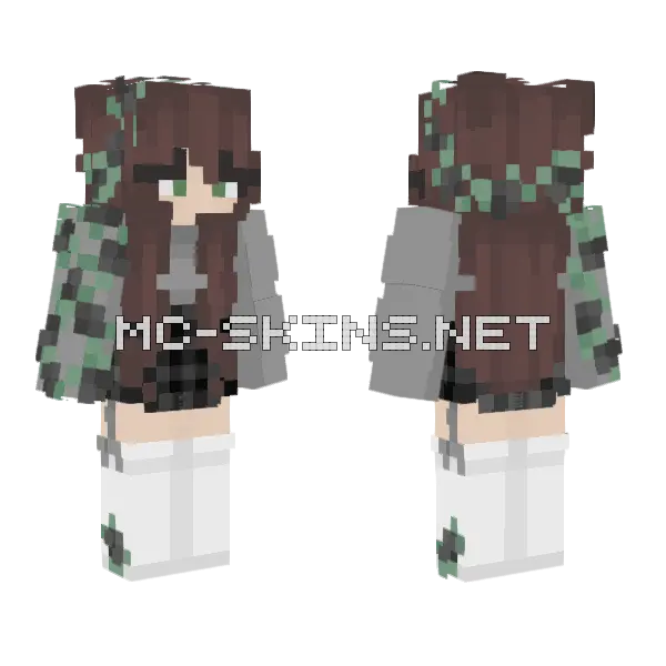 Hannah With Vines Minecraft skin, front and back