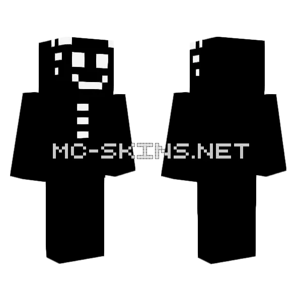 Happy Black Smiley Face Minecraft skin, front and back