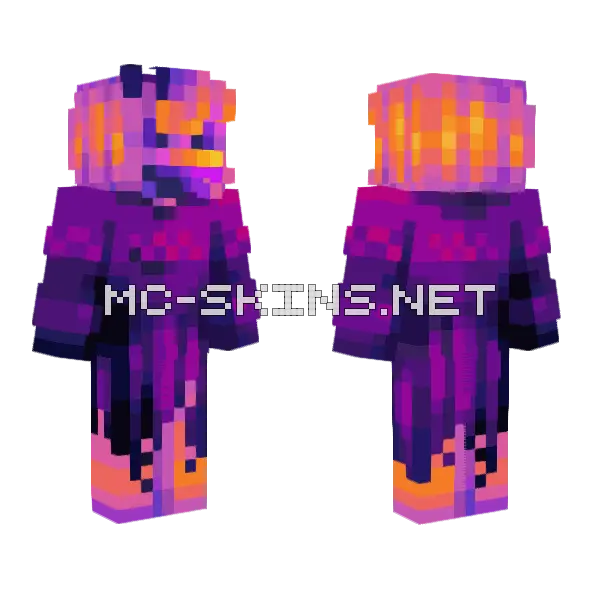 Happy Halloween Minecraft skin, front and back