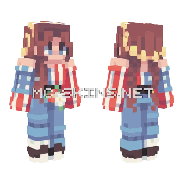 Happy Independence Day 33 Minecraft skin, front and back