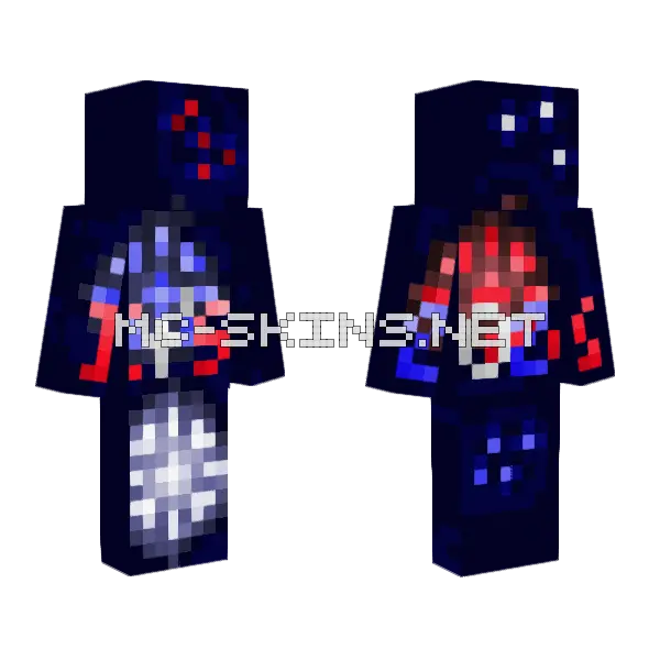 Happy New Year Minecraft skin, front and back