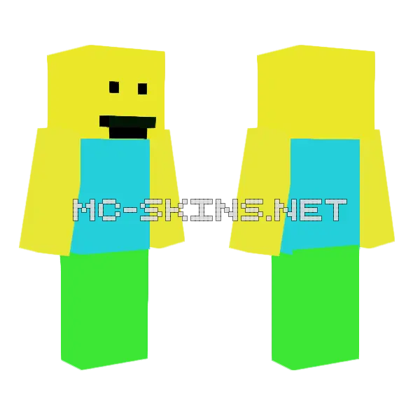 Happy Noob Minecraft skin, front and back