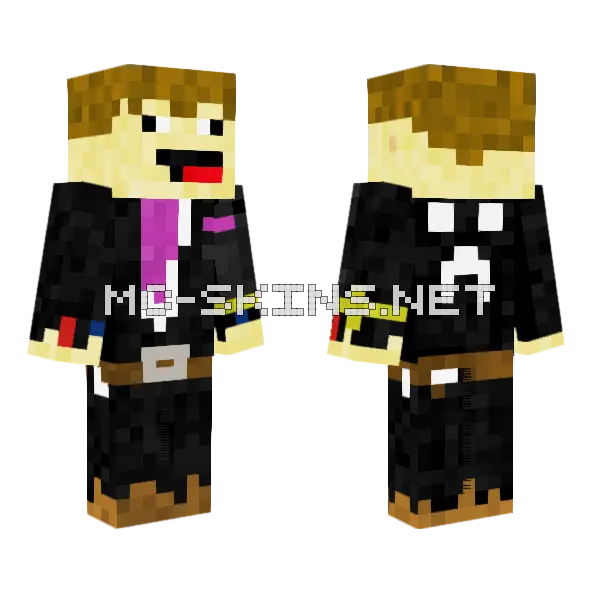Happy Suit Man Minecraft skin, front and back