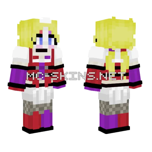 Harley Quinn Nurse Minecraft skin, front and back