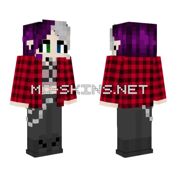 Harness Chains Grunge Fashion Minecraft skin, front and back