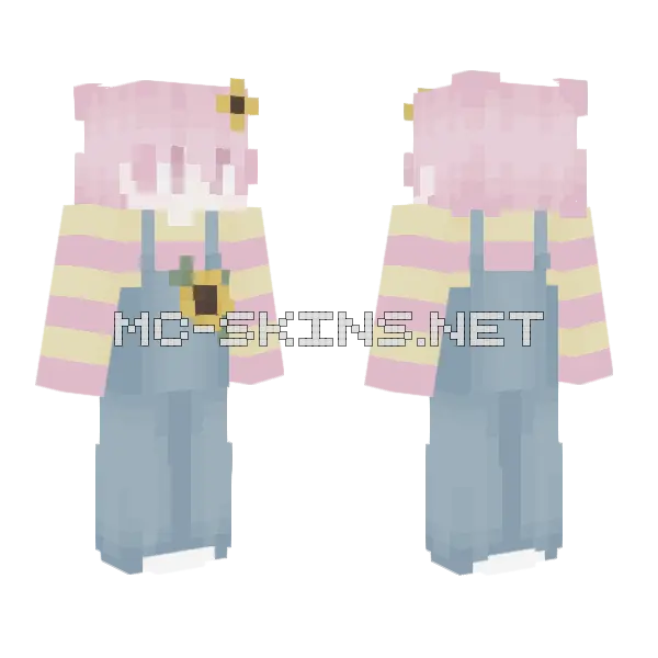 Haru Overalls Minecraft skin, front and back
