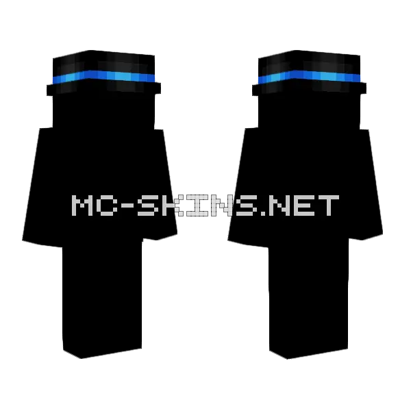 Hat Base Black Blue Stripe Minecraft skin, front and back