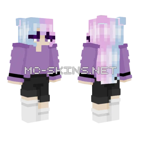 Hateful Pastel Girl Minecraft skin, front and back