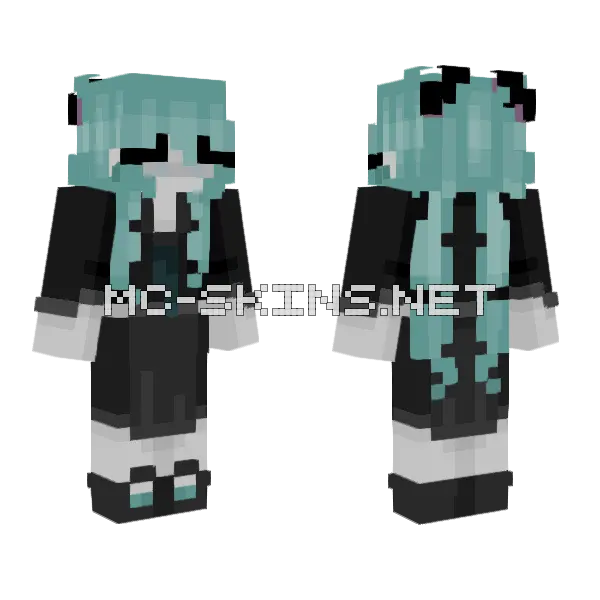 Hatsune Miku Skin Minecraft skin, front and back