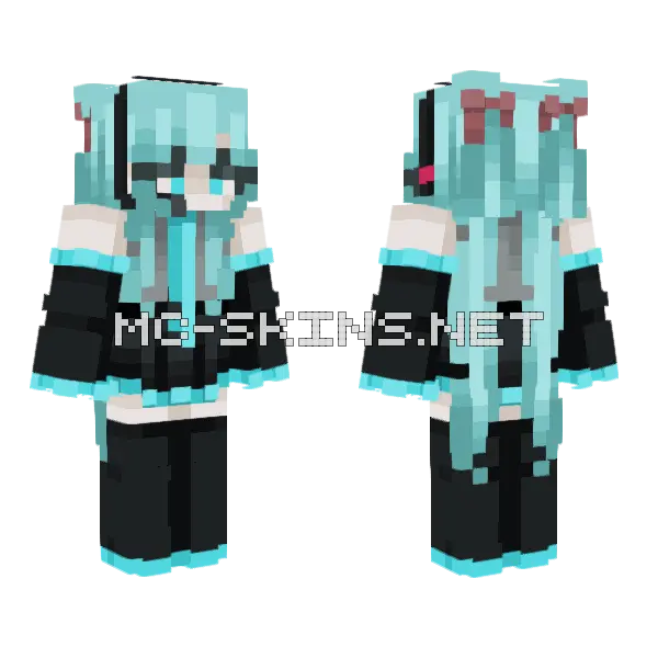 Hatsune Miku Skin Minecraft skin, front and back