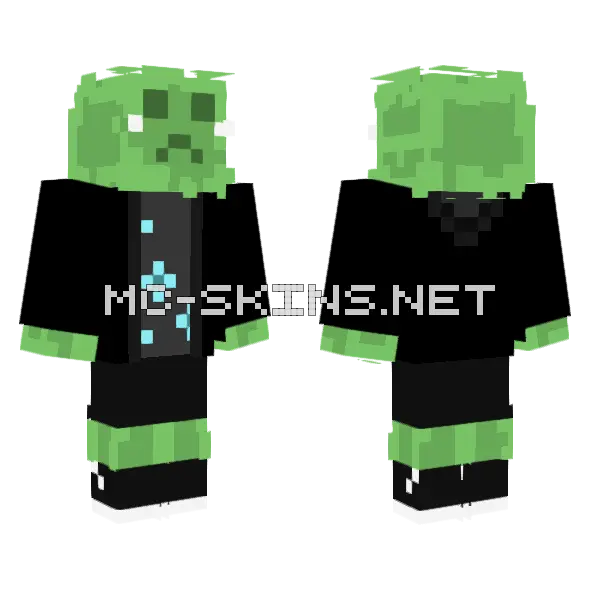Havoc090 Green Monster Minecraft skin, front and back