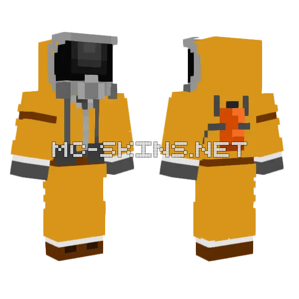 Hazard Corporation Hazmat Suit Minecraft skin, front and back