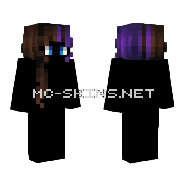 Hb Brunette W Purple Stripes Minecraft skin, front and back