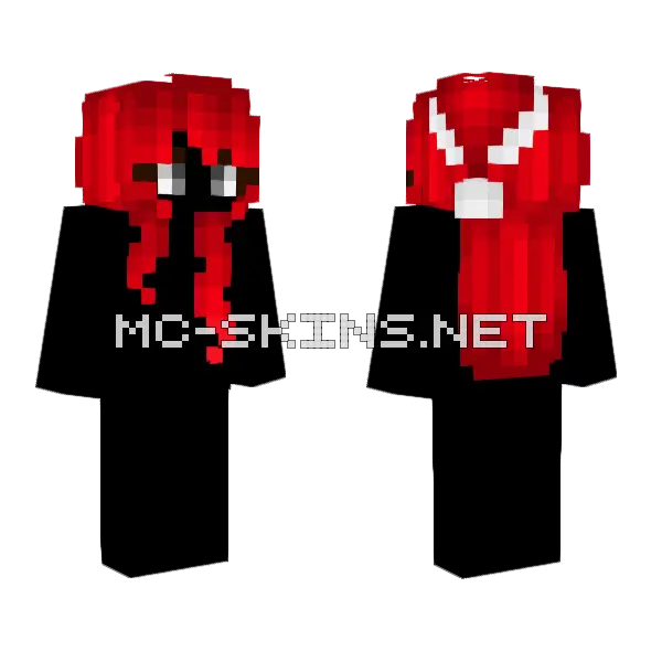 Hb Long Redhead With Hat Minecraft skin, front and back